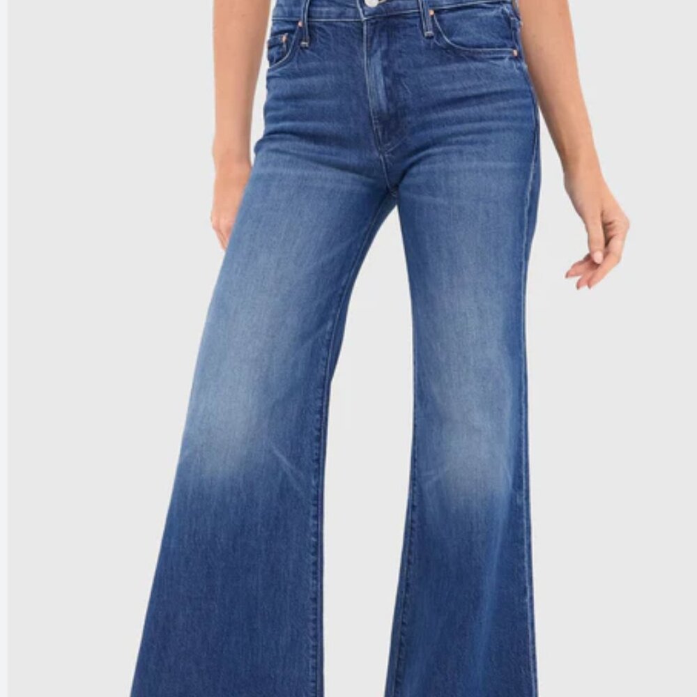 MOTHER maven wide leg Flare high waist Indigo Jeans sz 26